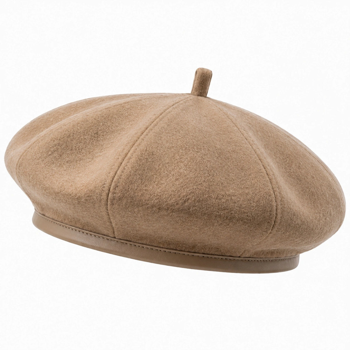 Béret taille unique textile effet suédine camel - style classique pour usage quotidien