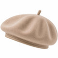 Béret taille unique en tissu bouclé beige - style décontracté