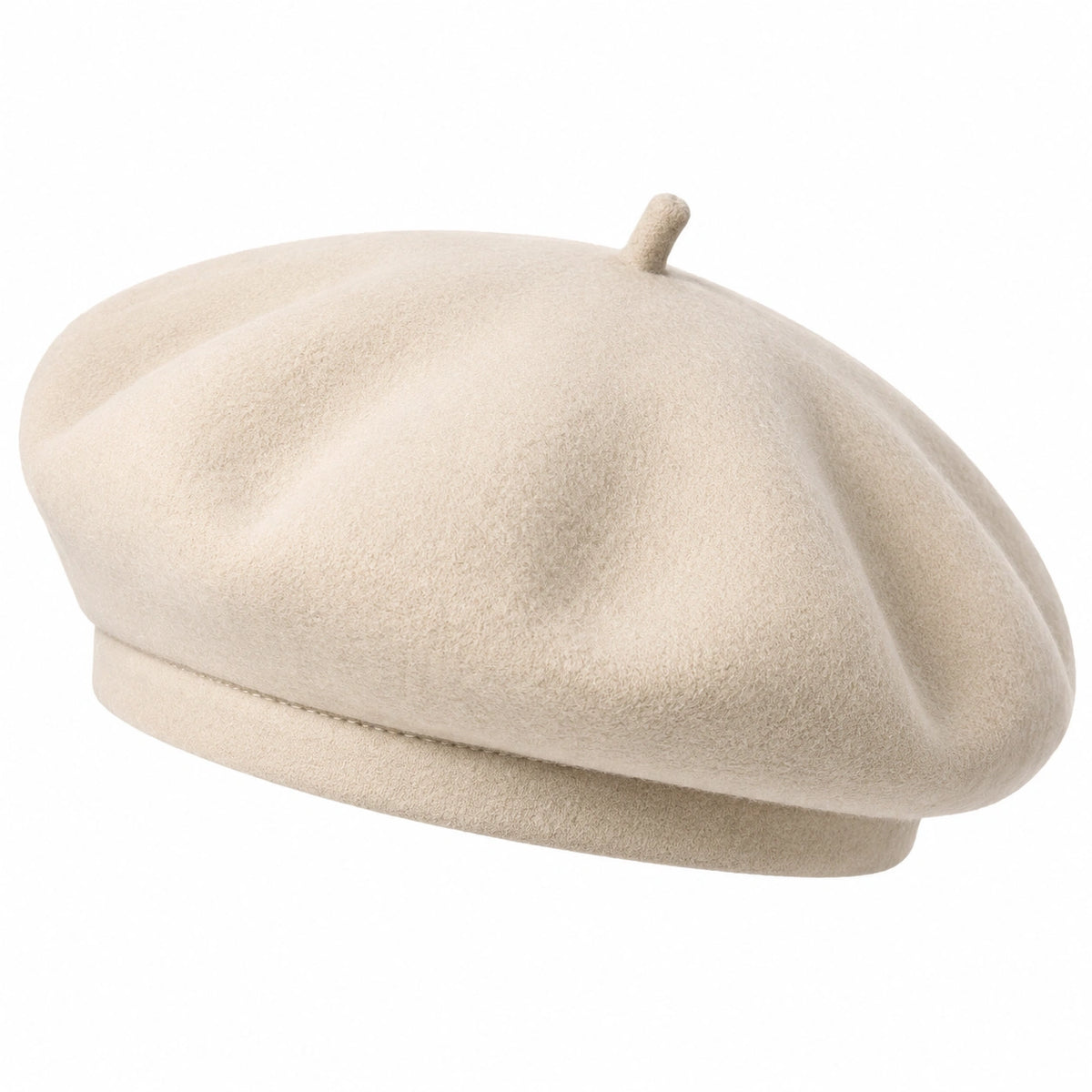 Béret taille unique en textile effet feutré beige style classique
