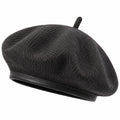 Béret taille unique en textile noir style classique