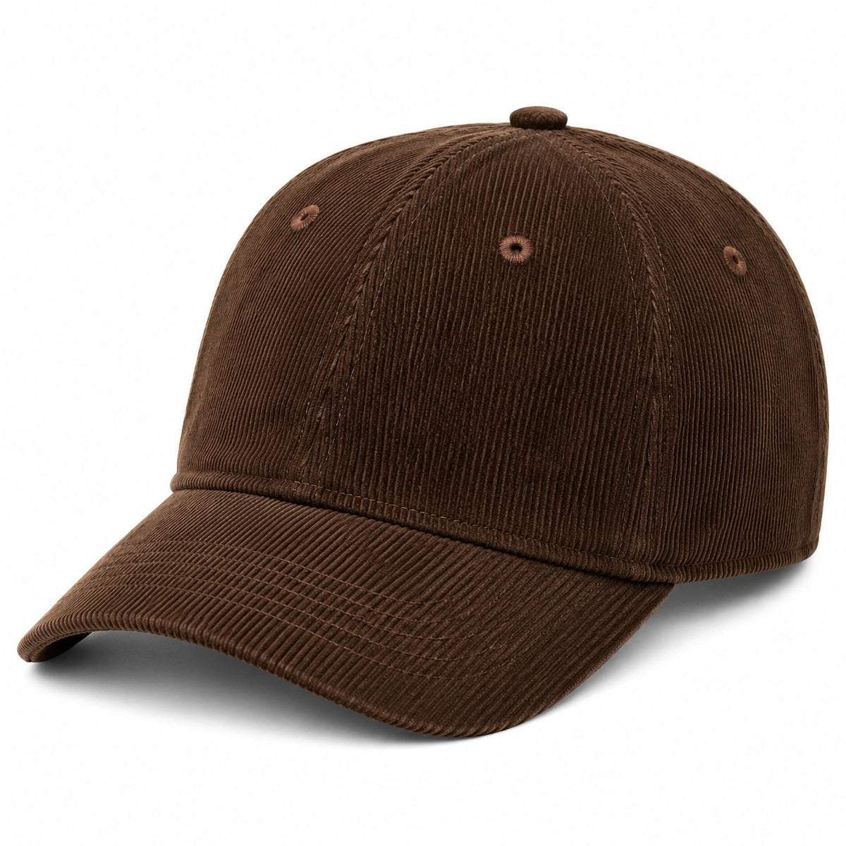 Casquette de baseball taille unique en tissu côtelé marron pour usage quotidien style décontracté