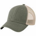 Casquette taille unique kaki et beige en textile avec maille respirante style trucker