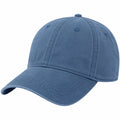 Casquette de baseball taille unique en coton bleu avec visière courbée