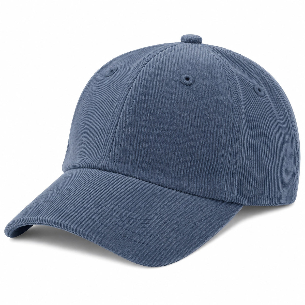 Casquette taille unique en velours côtelé bleu à visière courbée