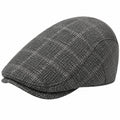 Casquette plate taille unique en tissu gris chiné style classique