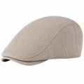 Casquette plate taille unique en tissu beige à chevrons style classique
