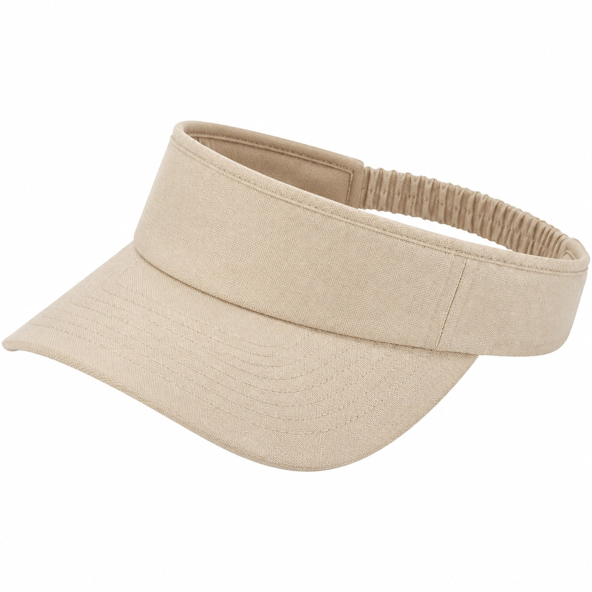 Visière de sport taille unique en textile beige à bande élastique