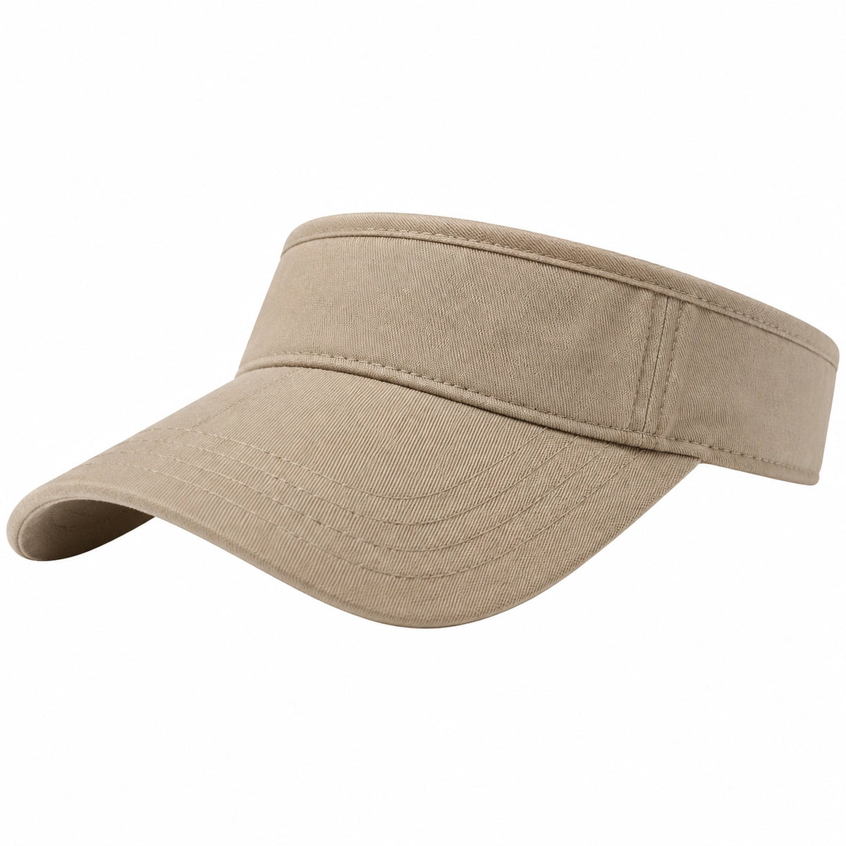 Visière taille unique en tissu beige - protection solaire décontractée