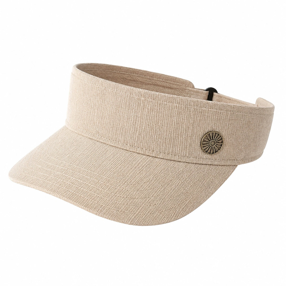 Visière de soleil taille unique en textile beige réglable style décontracté
